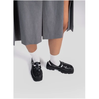 Prev Damen vegan Sandalen Dorothy Plateau Schwarz