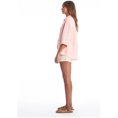 RAVENS VIEW IBIZA Damen vegan Bluse Sommer Pink Panther