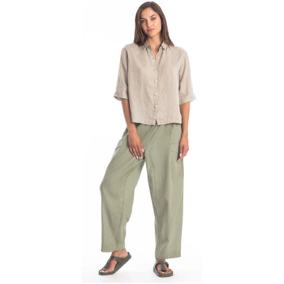 RAVENS VIEW IBIZA Damen vegan Bluse Sommer Stein