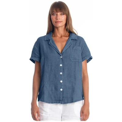 RAVENS VIEW IBIZA Damen vegan Hemd Elly Jeans Blau