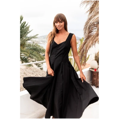RAVENS VIEW IBIZA Damen vegan Kleid Alaska Schwarz