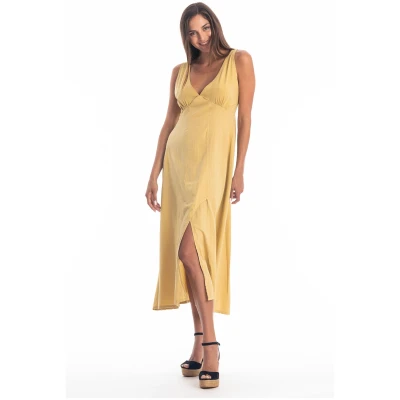 RAVENS VIEW IBIZA Damen vegan Kleid Fay Gold