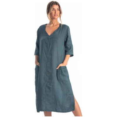 RAVENS VIEW IBIZA Damen vegan Kleid Isola Ocean Blue