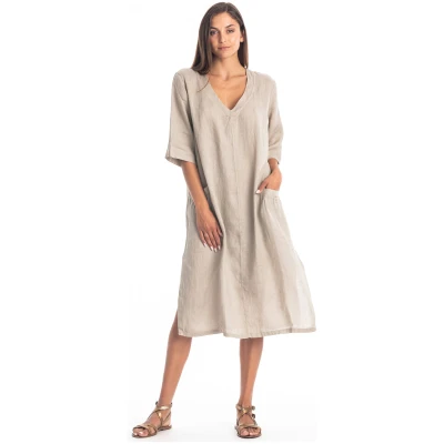 RAVENS VIEW IBIZA Damen vegan Kleid Isola Stone