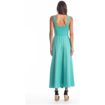 RAVENS VIEW IBIZA Damen vegan Kleid Madonna Elegant TÃ¼rkis