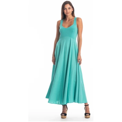 RAVENS VIEW IBIZA Damen vegan Kleid Madonna Elegant TÃ¼rkis