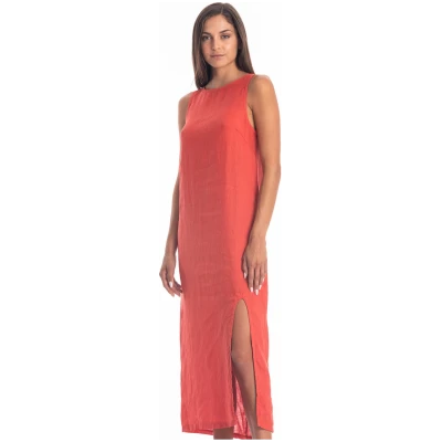 RAVENS VIEW IBIZA Damen vegan Kleid Nicola Fliese Rot
