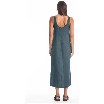 RAVENS VIEW IBIZA Damen vegan Kleid Nicola Ozeanblau