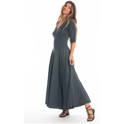 RAVENS VIEW IBIZA Damen vegan Kleid Veronika Anthrazit