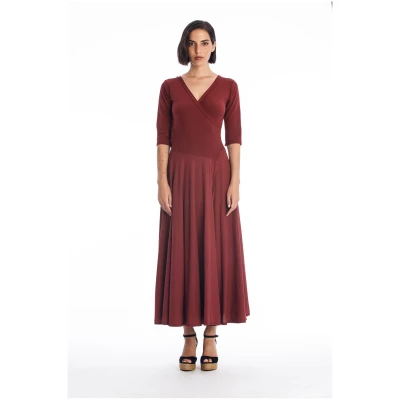RAVENS VIEW IBIZA Damen vegan Kleid Veronika Dunkel Granat