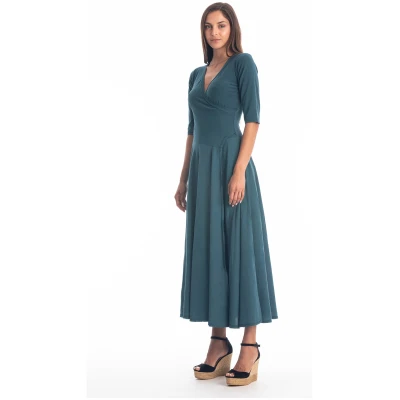 RAVENS VIEW IBIZA Damen vegan Kleid Veronika Ozeanblau