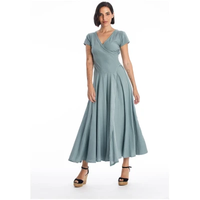 RAVENS VIEW IBIZA Damen vegan Kleid Veronika St Chinois GrÃ¼n