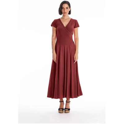 RAVENS VIEW IBIZA Damen vegan Kleid Veronika St Dunkel Granat