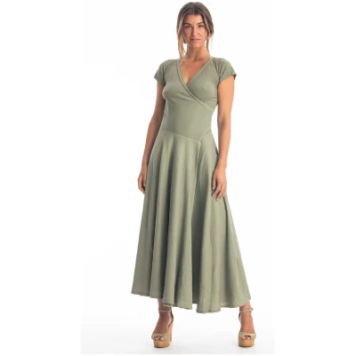 RAVENS VIEW IBIZA Damen vegan Kleid Veronika St Khaki