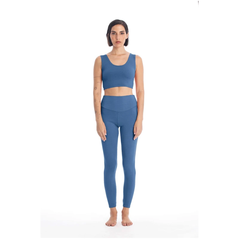 RAVENS VIEW IBIZA Damen vegan Legging Yoga Plus Indigoblau