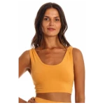 RAVENS VIEW IBIZA Damen vegan Yoga Top Gold Sand Gelb