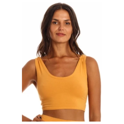 RAVENS VIEW IBIZA Damen vegan Yoga Top Gold Sand Gelb