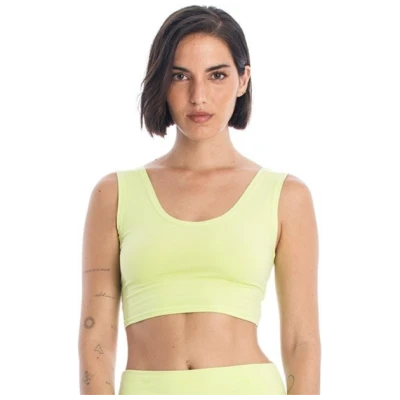 RAVENS VIEW IBIZA Damen vegan Yoga Top Limonengelb