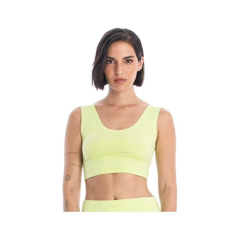 RAVENS VIEW IBIZA Damen vegan Yoga Top Limonengelb