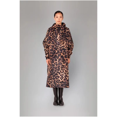 Rainkiss Damen vegan Poncho Dunkel Leopard