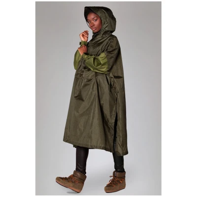 Rainkiss Damen vegan Poncho FischgrÃ¤t OlivgrÃ¼n
