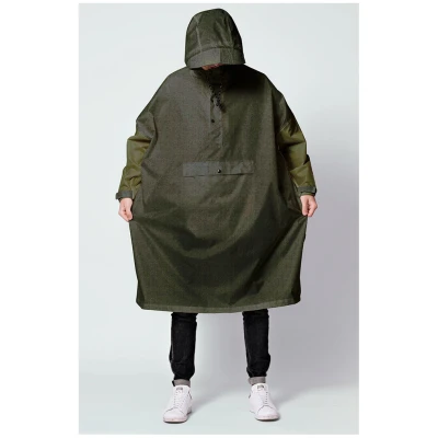 Rainkiss Damen vegan Poncho FischgrÃ¤t OlivgrÃ¼n
