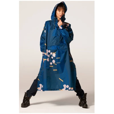 Rainkiss Damen vegan Poncho Rainkiss Blossom Blue