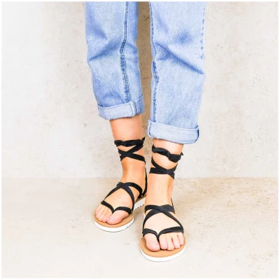 RarÃ¡muri Damen vegan Sandalen Chalco Schwarz