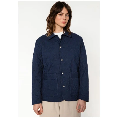 Rotholz Damen vegan Jacke Steppdecke Dunkelblau