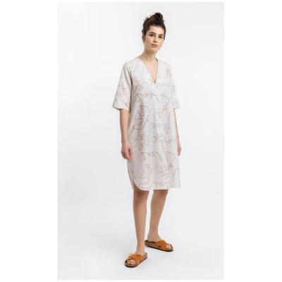 Rotholz Damen vegan Kleid Kaftan Beachside Cremefarben