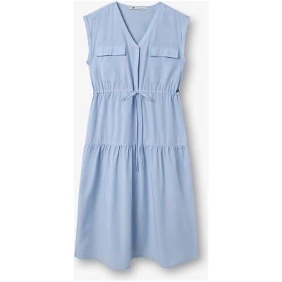 STORY OF MINE Damen vegan Kleid Tiered Hellblau