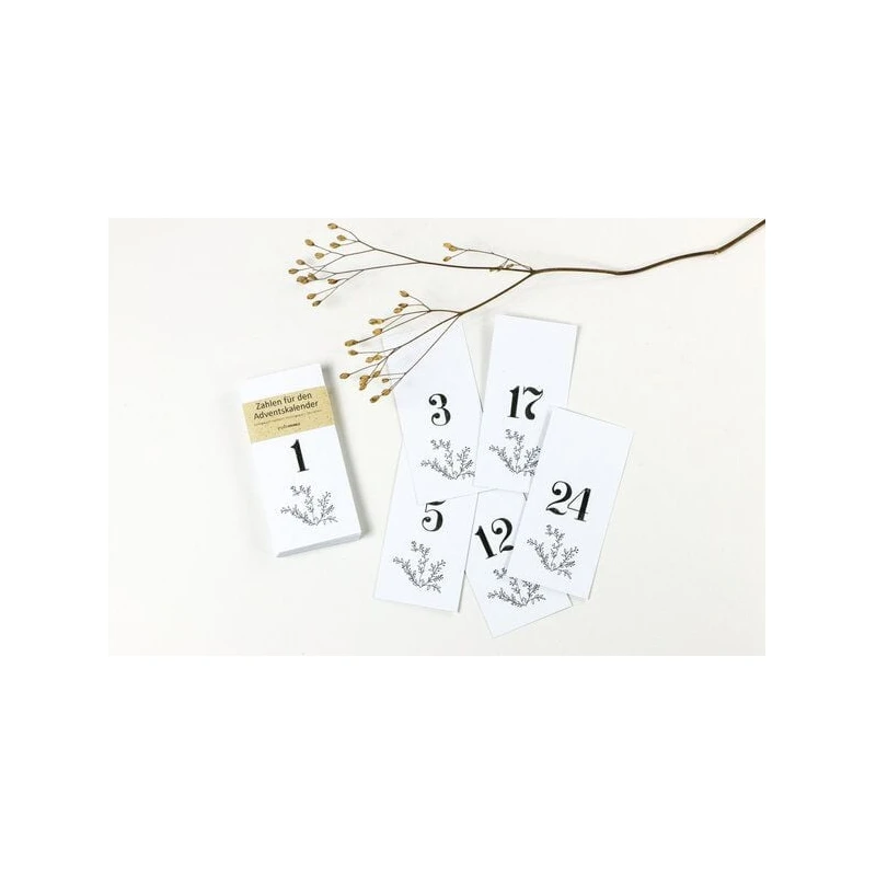 STUDIO KARAMELO Adventskalender Zahlen Anhänger | floral | Recyclingpapier
