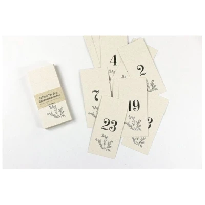STUDIO KARAMELO Adventskalender Zahlen Anhänger | floral | Zuckerrohrpapier