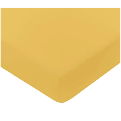 Satin-Spannbetttuch aus reiner Bio-Baumwolle, honig 160 x 200 cm