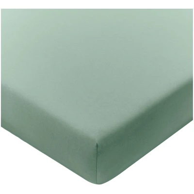 Satin-Spannbetttuch aus reiner Bio-Baumwolle, salbei 100 x 200 cm
