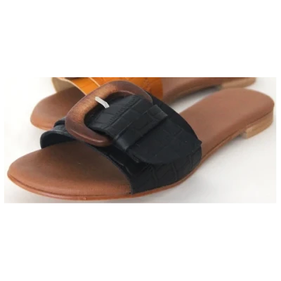Sharon Woods Damen vegan Flip-Flops Flo Schwarz