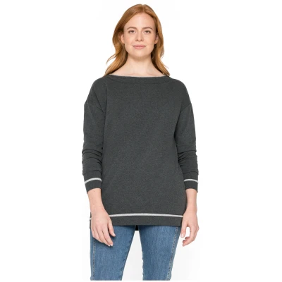 Sweatshirt mit U-Boot-Ausschnitt aus Bio-Baumwolle, anthrazit melange 40/42