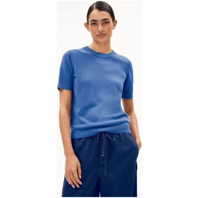 T-Shirt Strick Siljiaas Blau