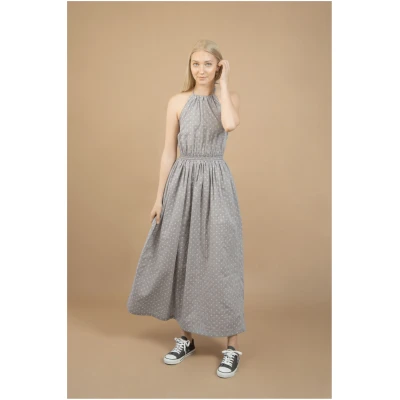 TAWAST Damen vegan Maxikleid Celestial Lunisolar Grau