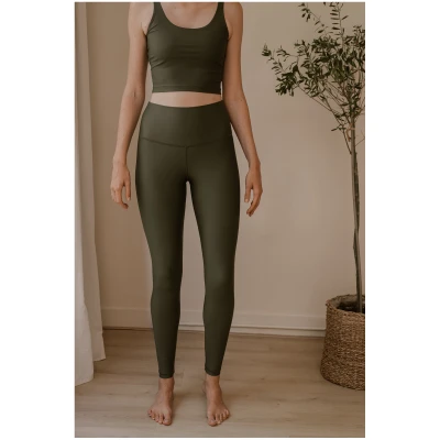 The View Yoga Damen vegan Leggings Vida WaldgrÃ¼n