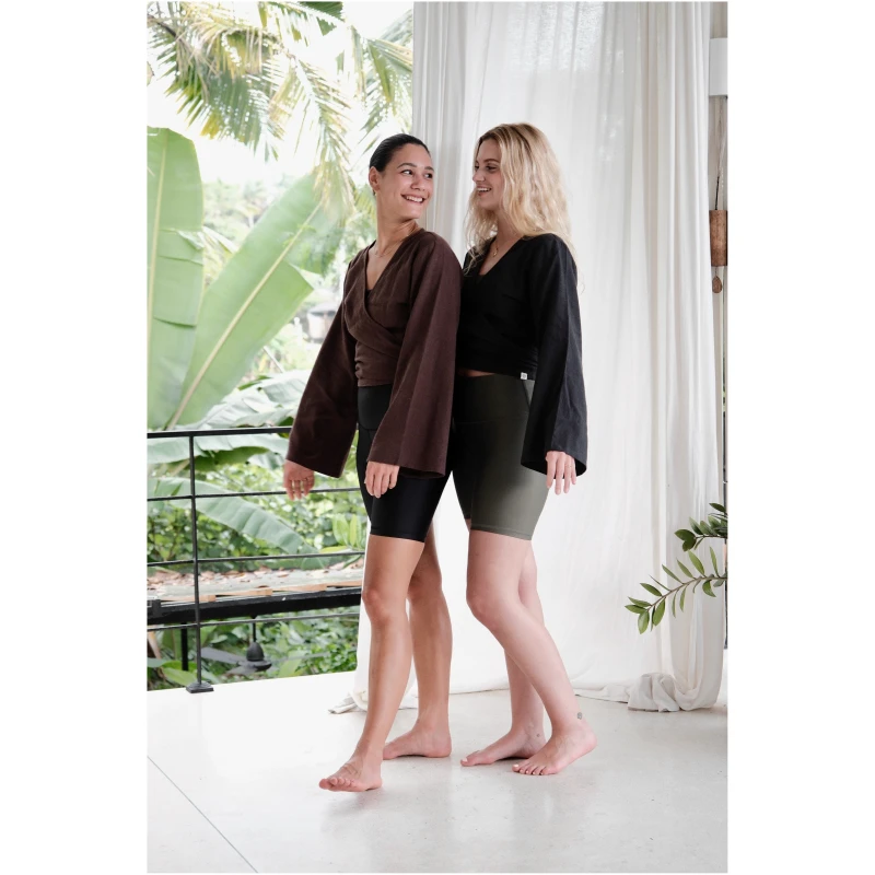 The View Yoga Damen vegan Top Lijn Brown