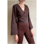 The View Yoga Damen vegan Top Lijn Brown