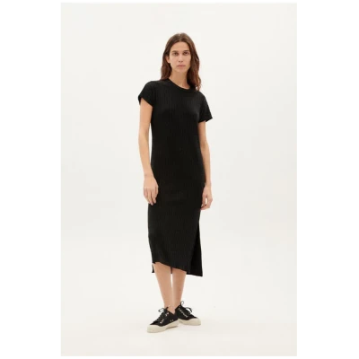 Thinking MU Damen vegan Kleid Trash Cherry Schwarz