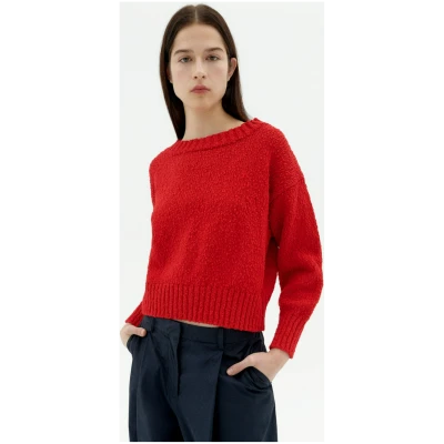 Thinking MU Damen vegan Pullover Gestrickt Clara Rot