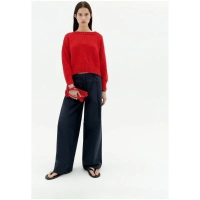 Thinking MU Damen vegan Pullover Gestrickt Clara Rot