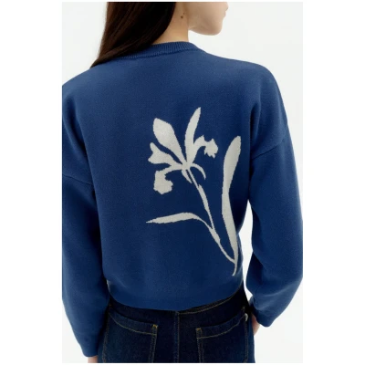 Thinking MU Damen vegan Pullover Strick Philis Blau