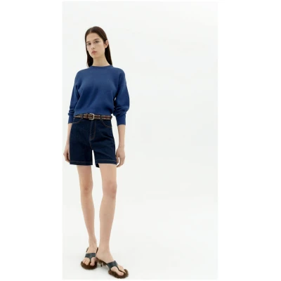 Thinking MU Damen vegan Pullover Strick Philis Blau