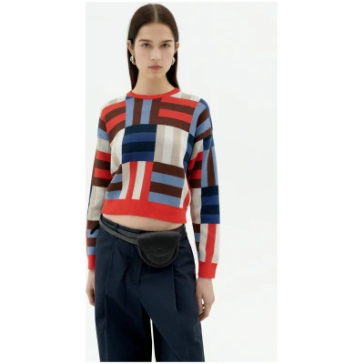 Thinking MU Damen vegan Pullover Strick Philis Mehrfarbig