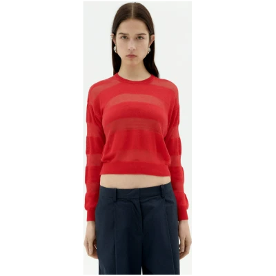 Thinking MU Damen vegan Strickpullover Jersey Be Red