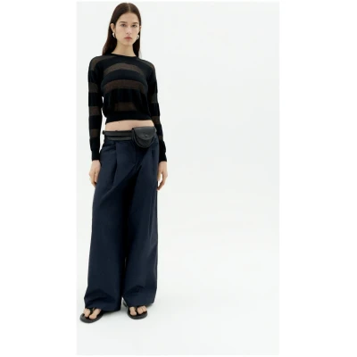 Thinking MU Damen vegan Strickpullover Jersey Be Schwarz